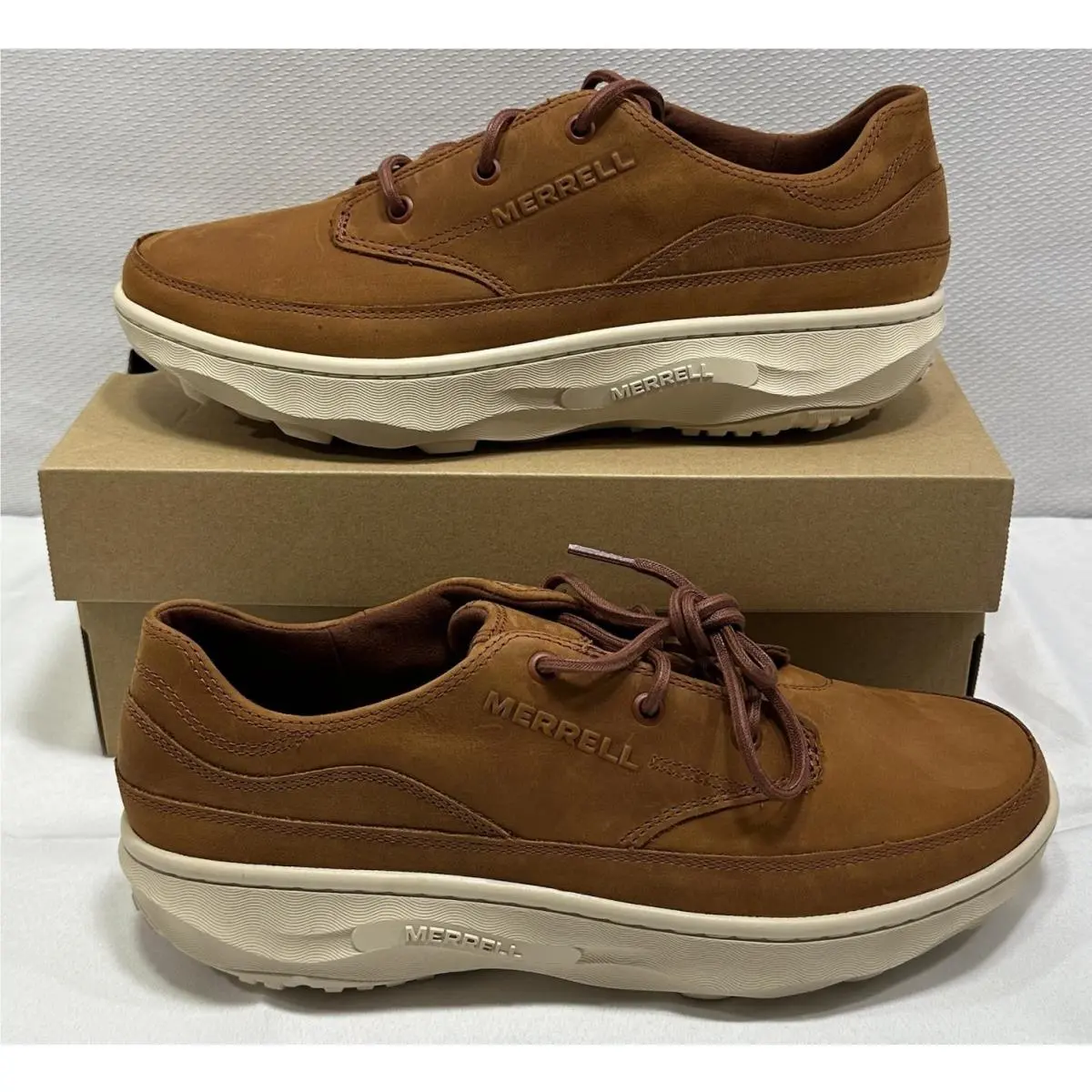 Merrell Silvo Lace Shoes Cognac Brown Mens US Size 10.5 J032905