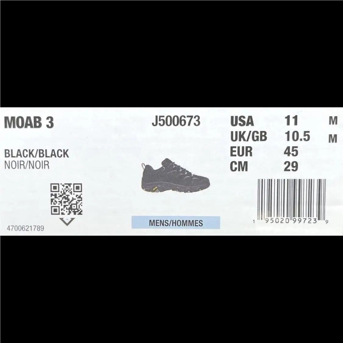 Merrell shoes - Merrell Moab 3 - Moab - J500673 - Black (UPC: 195020997239) 8