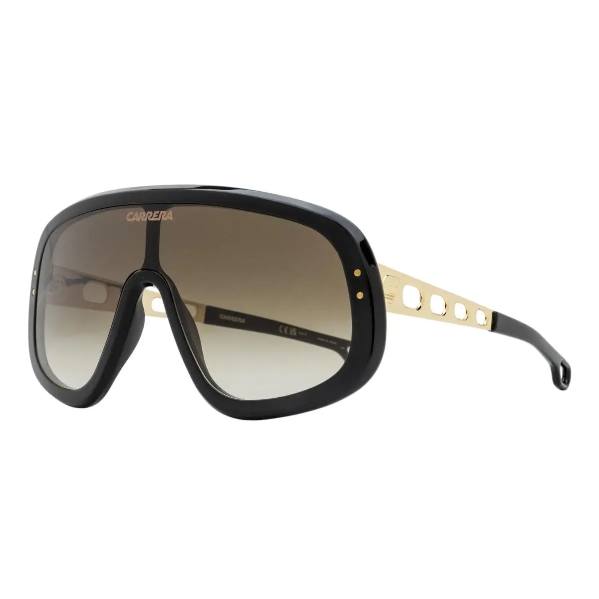 Carrera Mask Sunglasses Flaglab 17 2M286 Black/gold 99mm - Frame: Black/Gold, Lens: Brown Gradient