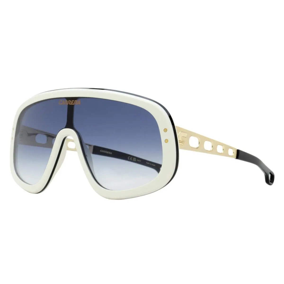Carrera Mask Sunglasses Flaglab 17 B4E08 White/gold 99mm - Frame: White/Gold, Lens: Gray Gradient