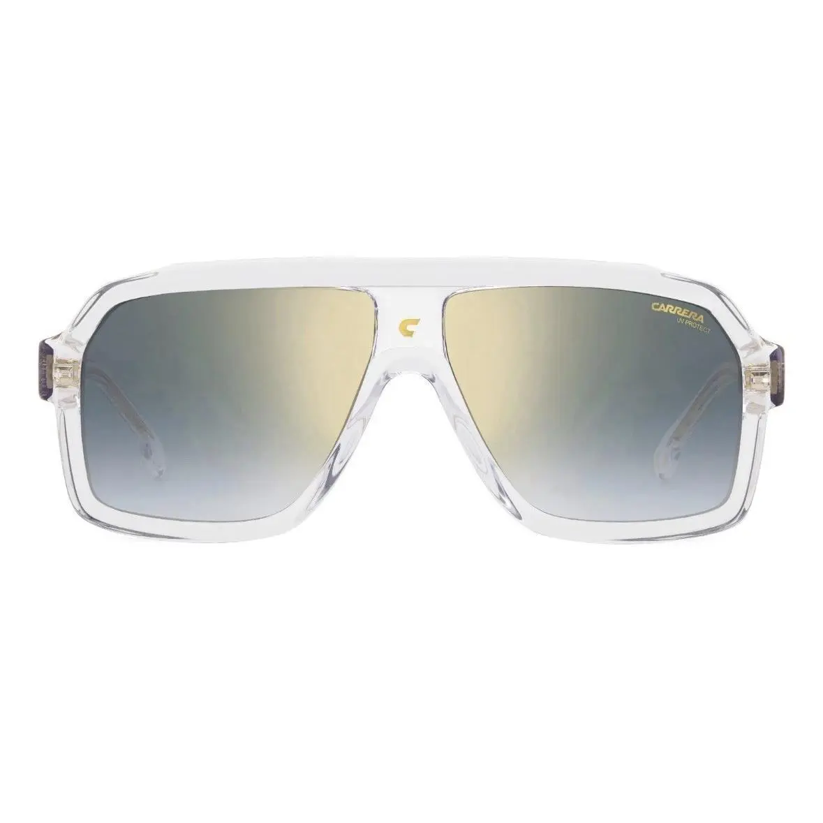 Sunglasses Carrera 1053/S 900 1V Crystal/ Blue Shaded Gold Mirror Caliber 60