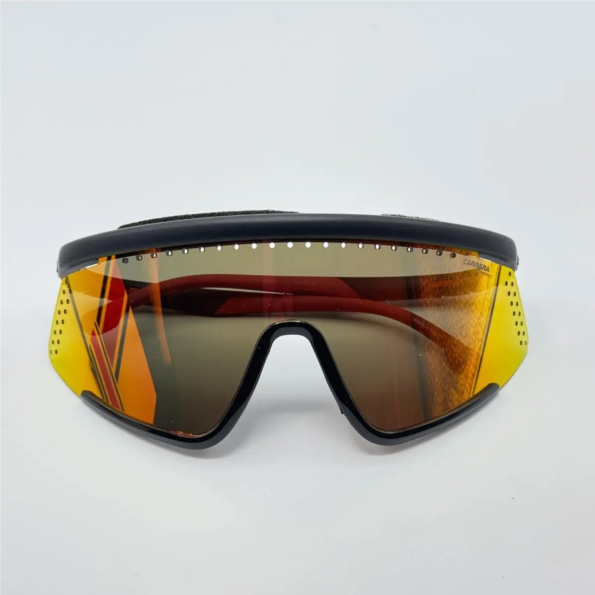 Carrera Sunglasses Hyperfit 10/S Blxuz Black Frame Red Mirror Shield Lens