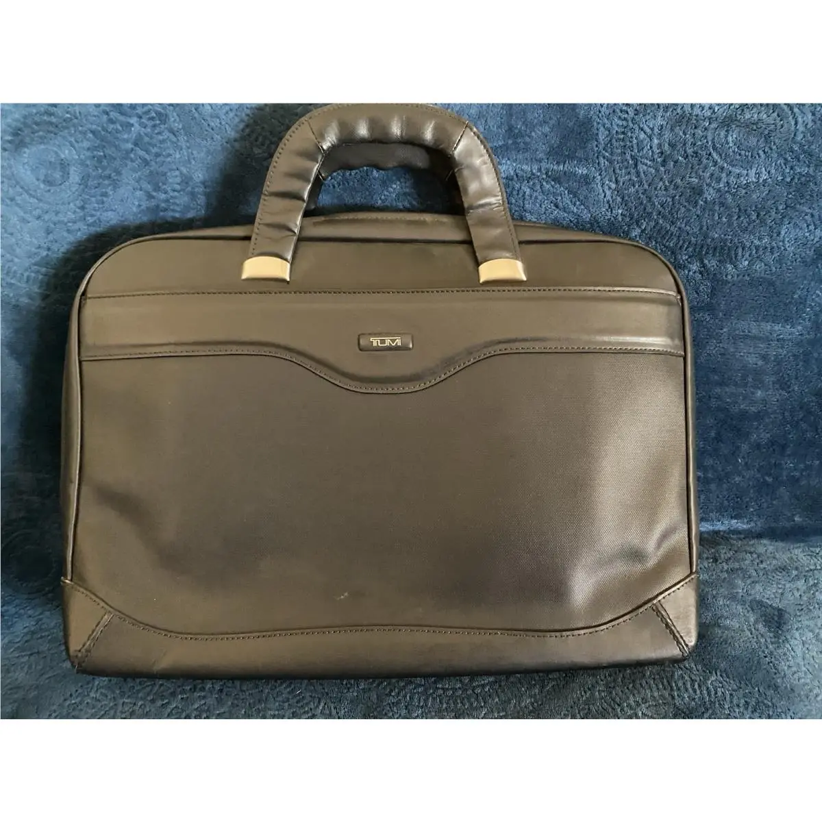 Tumi Dash Zip Brief Laptop Black Leather