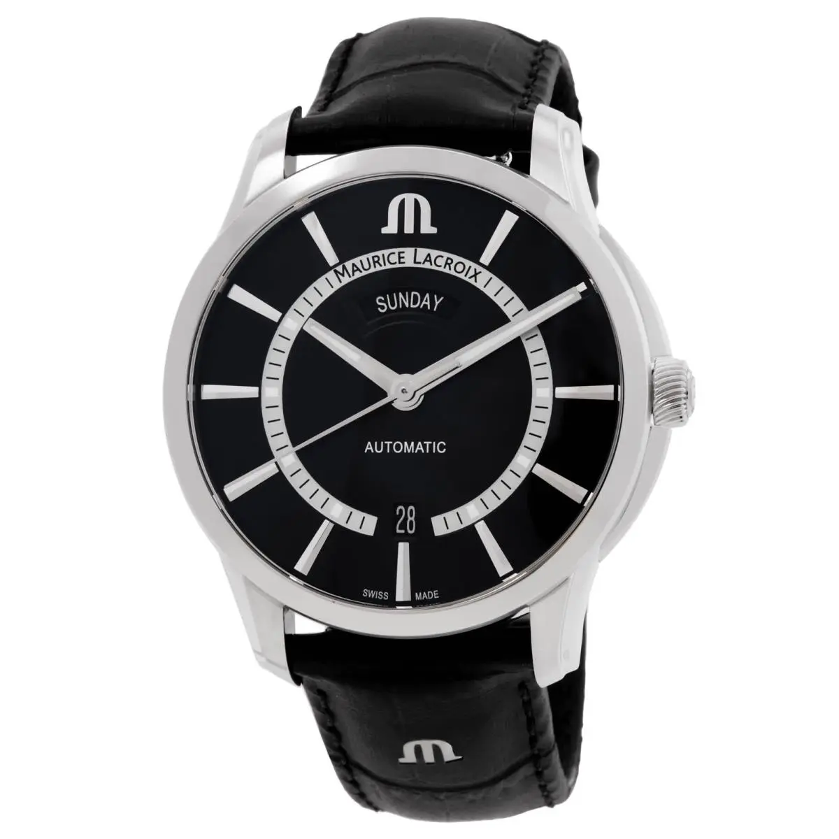 Pontos Automatic Black Dial Watch PT6358-SS001-332-2 by Maurice Lacroix