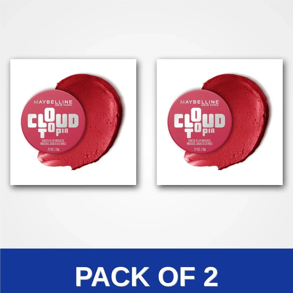 Pack of 2 - Maybelline Cloudtopia Cheek Lip Mousse Etheral Rouge