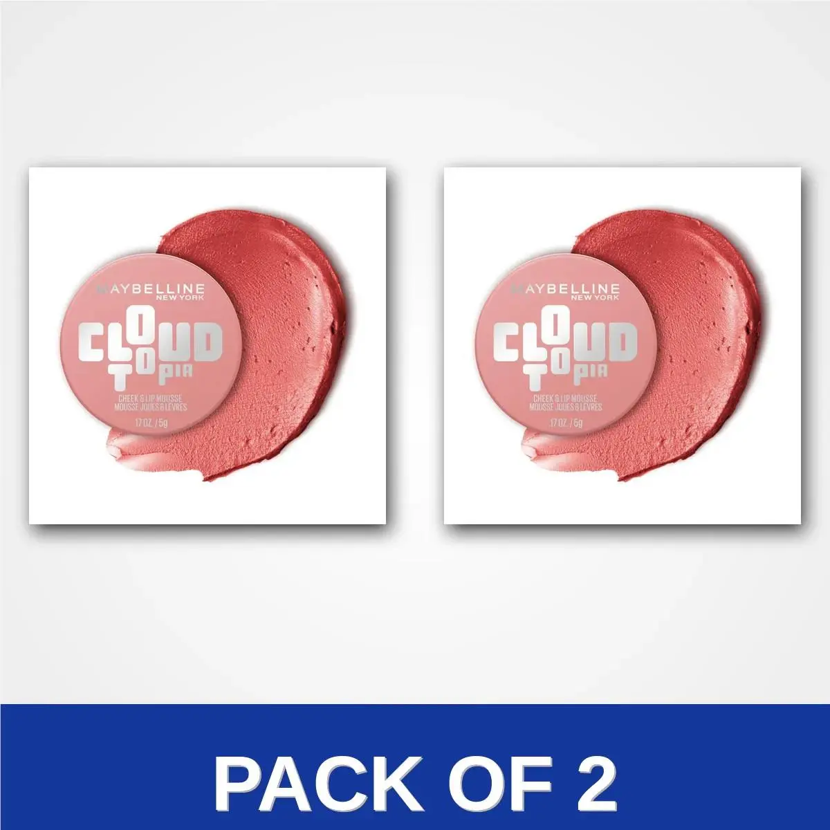 Pack of 2 - Maybelline Cloudtopia Cheek Lip Mousse Dreamy Dawn