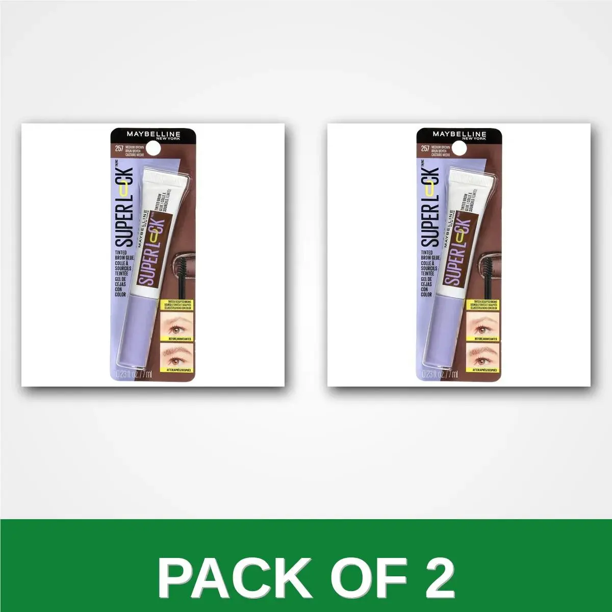 Pack of 2 - Maybelline York Super Lock Brow Glue Tinted Eyebrow Gel