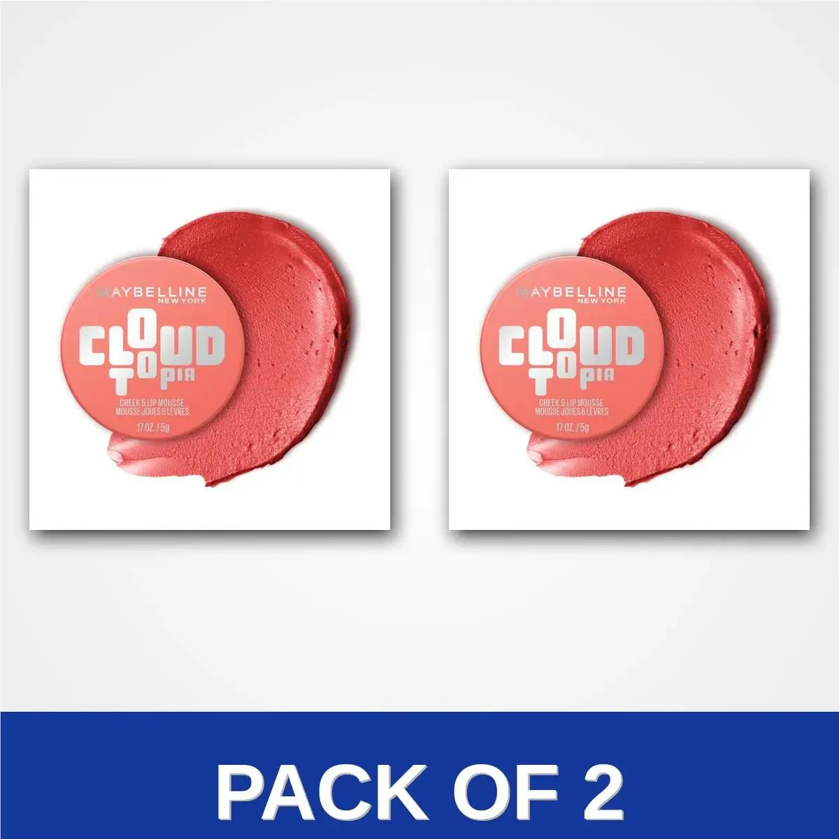 Pack of 2 - Maybelline Cloudtopia Cheek Lip Mousse Coral Illusion