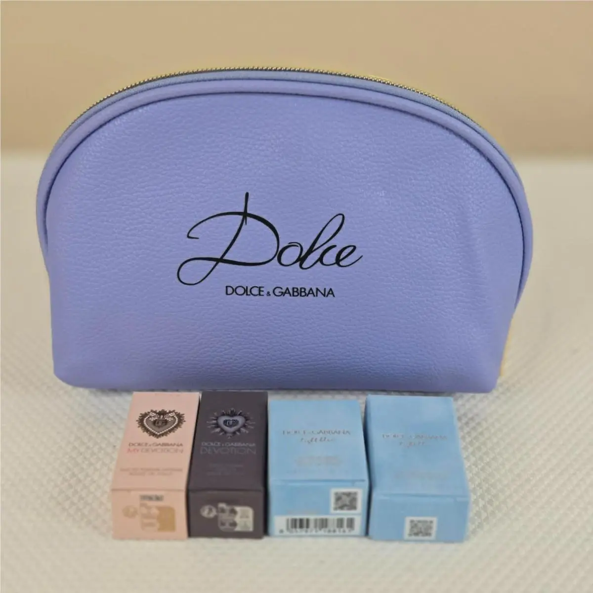 Dolce Gabbana My Devotion Light Blue Perfume Minis Cosmetic Bag Pouch