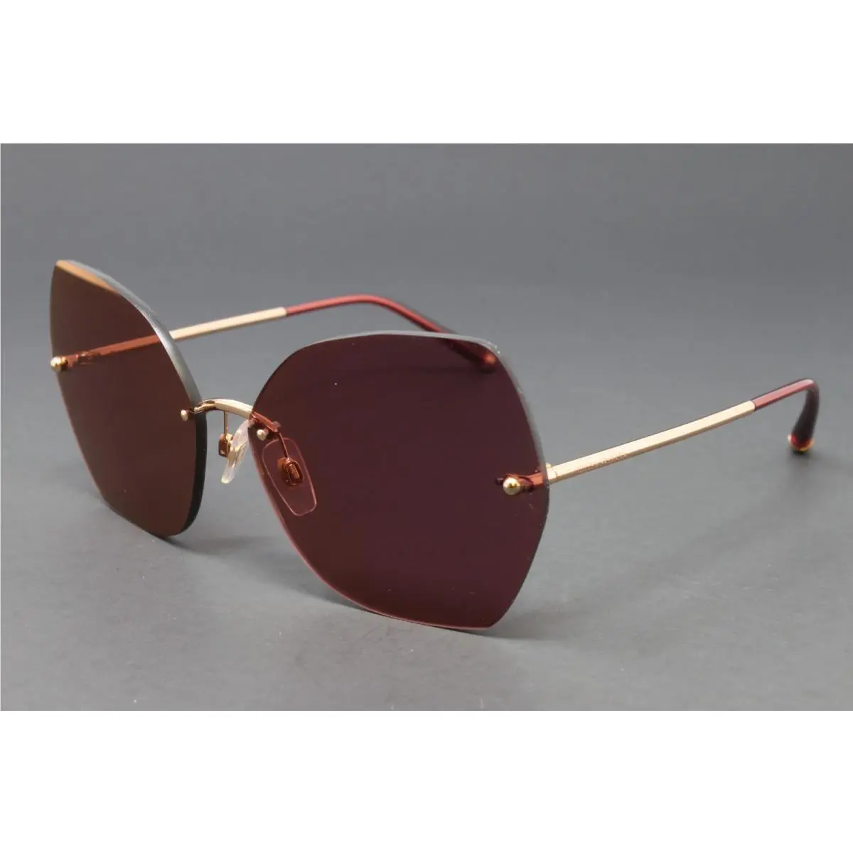 Dolce Gabbana Women`s Sunglasses DG2204-1298D0 Pink Gold 64mm Rimless
