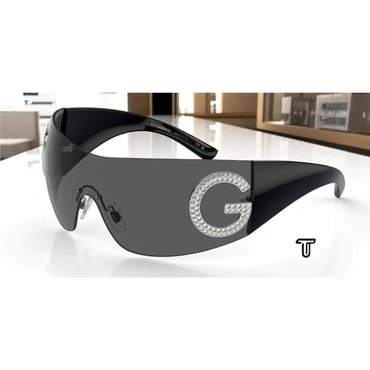 Dolce Gabbana DG2298B 05 87 Black Dark Grey 40 mm Women`s Sunglasses