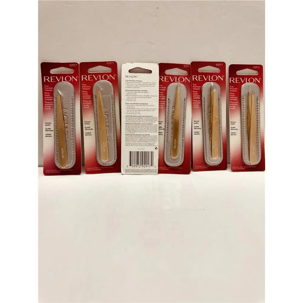 Lot of 6pcs Revlon True Precision Tweezer Slant Tip 92917 Made in Germany