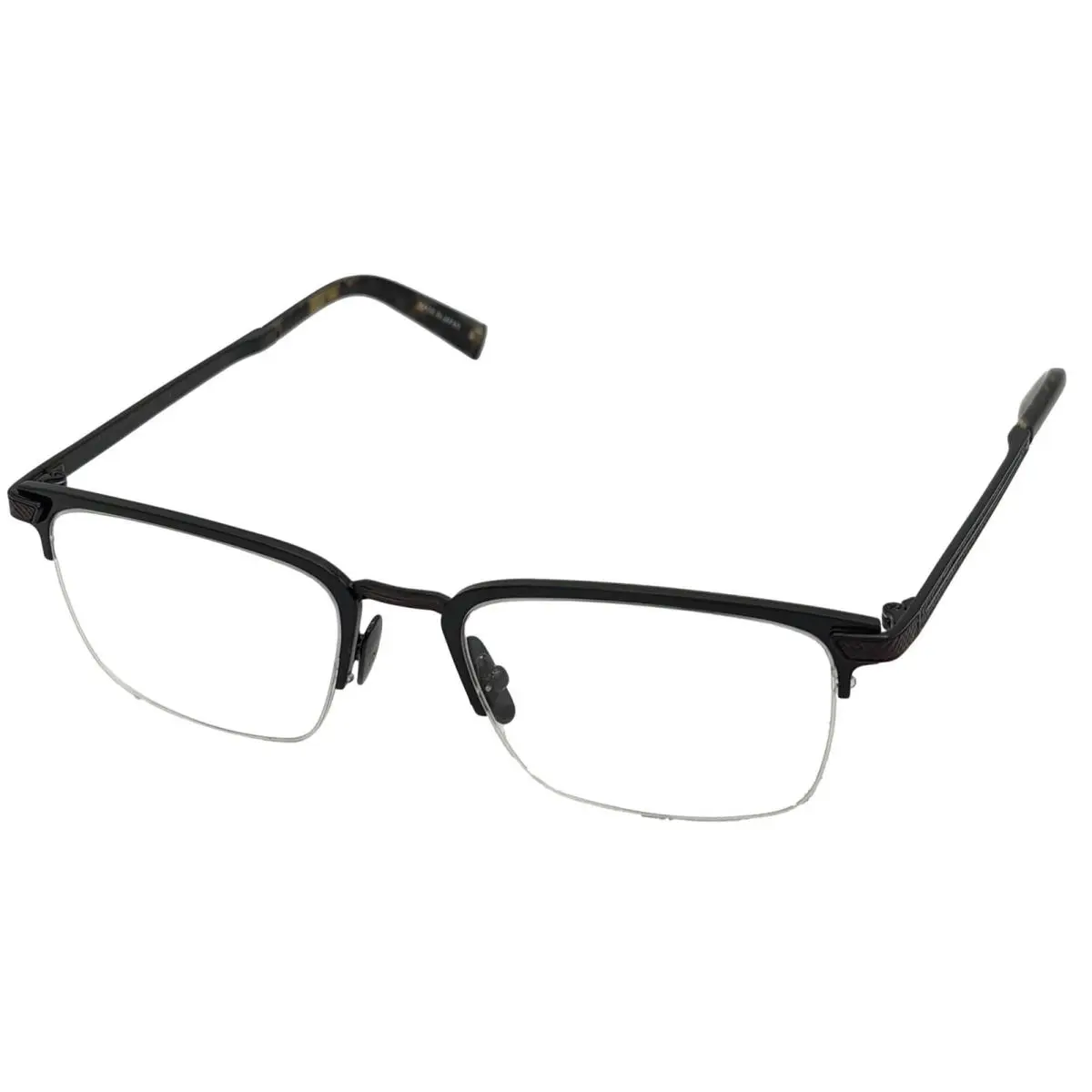 John Varvatos Mens Eyeglass Rectangle Matte Black Titanium Metal V167. 53mm