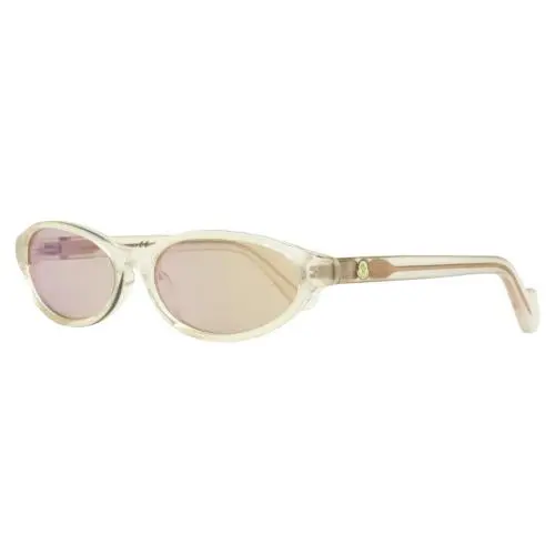 Moncler Elongated Oval Sunglasses ML0117 25G Clear Ivory 58mm