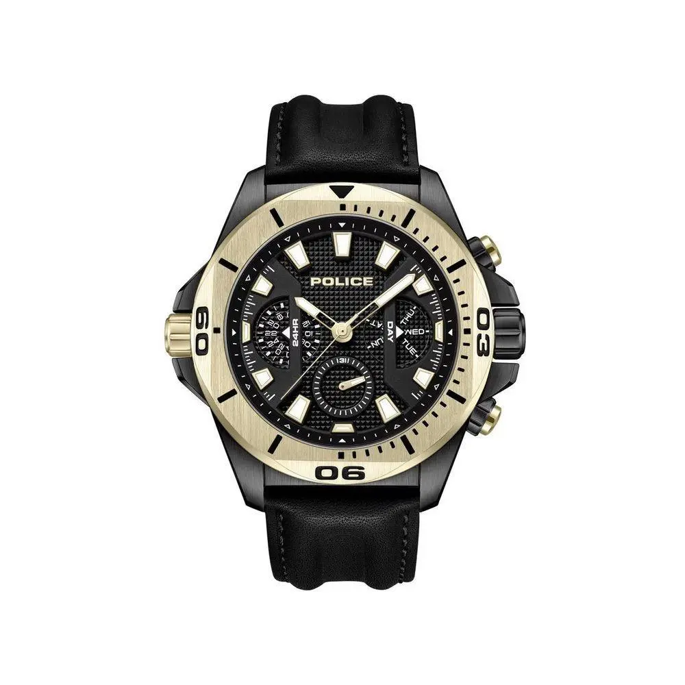 Black Artificial Leather Dress Watch by Police