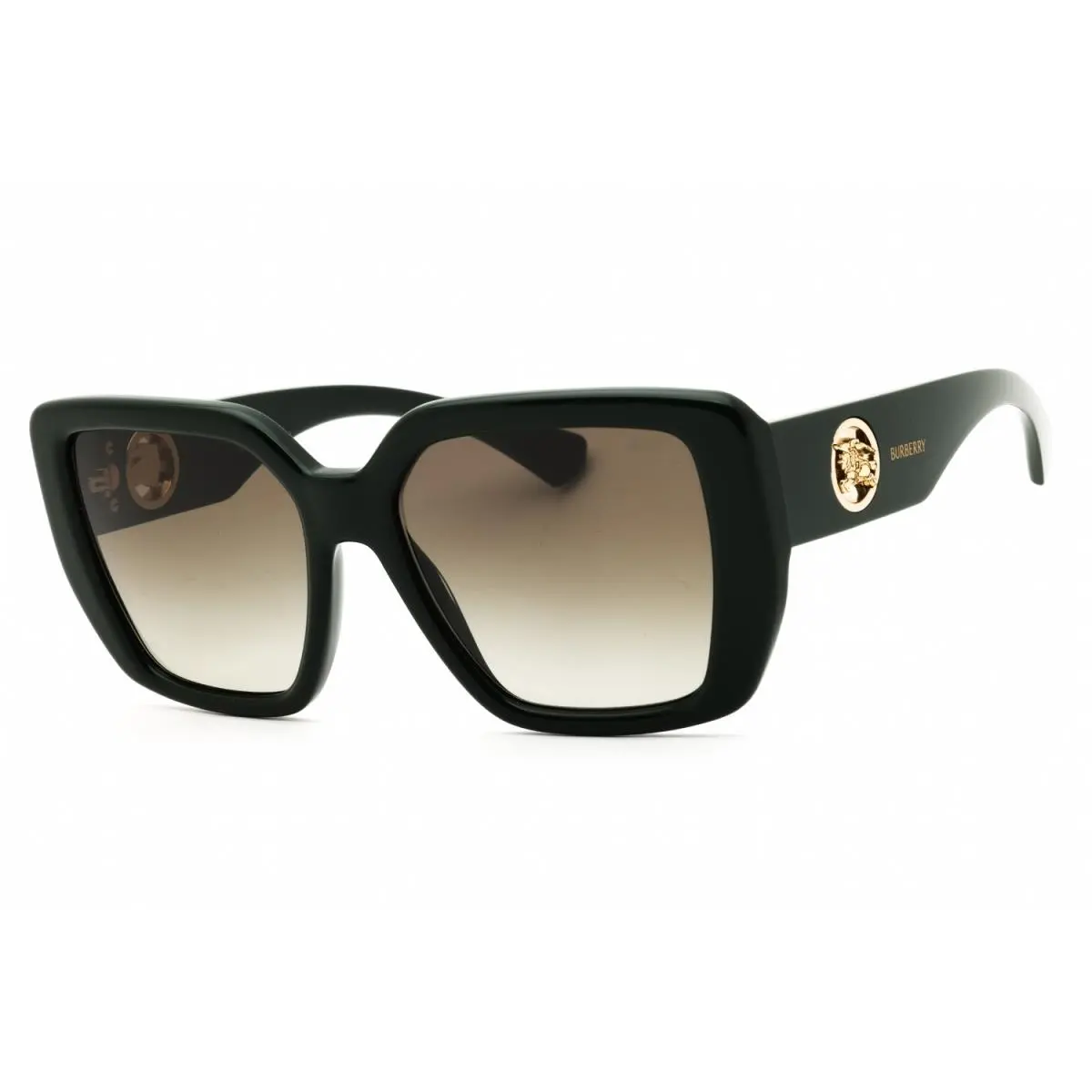 Burberry BE4471 42038E Sunglasses Shiny Green Frame Brown Gradient Lenses 54mm
