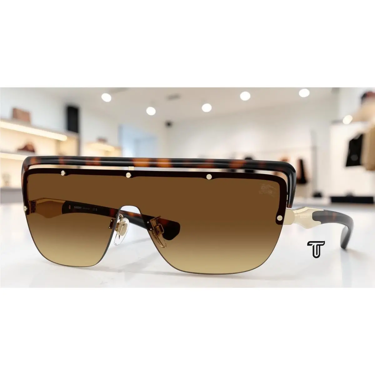 Burberry BE3175 110913 Dark Havana Marrone Sfumato 44 mm Unisex Sunglasses