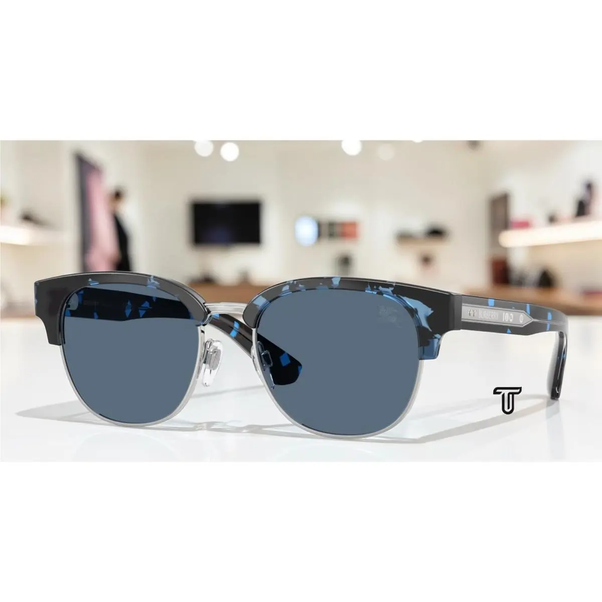 Burberry BE4485 422480 Blue Havana Dark Blue 52 mm Men`s Sunglasses