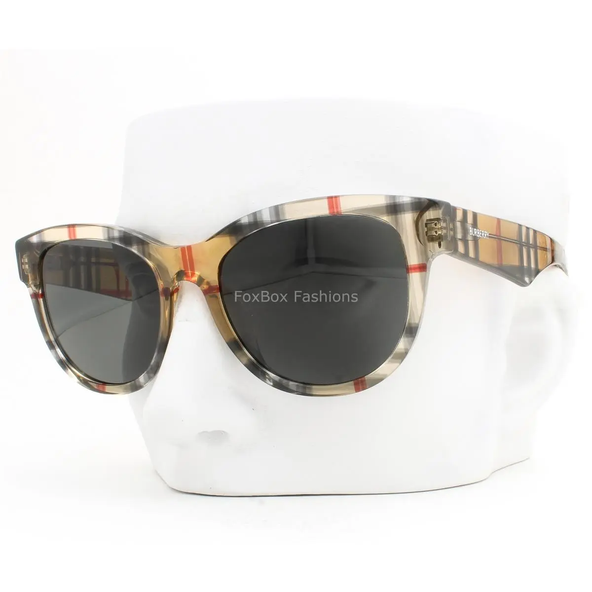 Burberry Sunglasses B 4432U 4122/87 Crystal Vintage Brown Check Plaid with Case