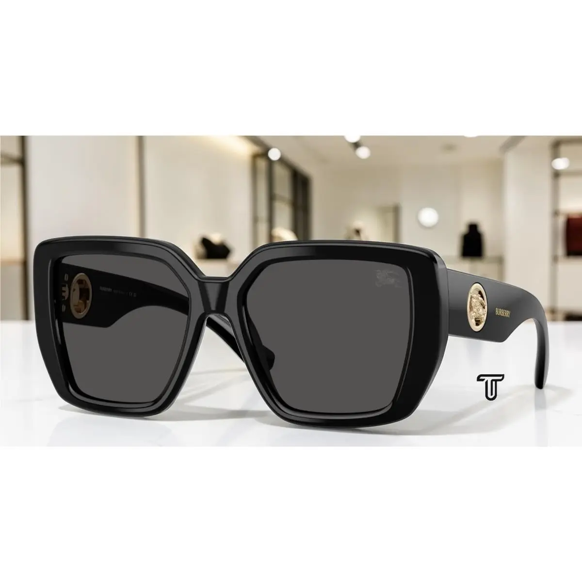 Burberry BE4471F 300187 Black Dark Grey 54 mm Women`s Sunglasses