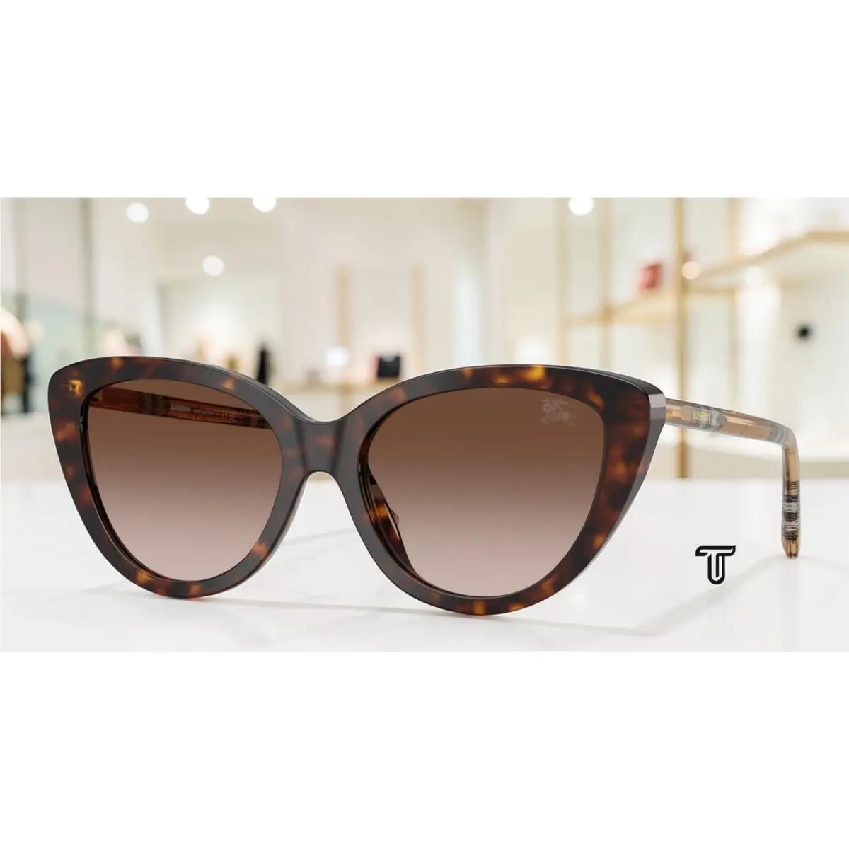 Burberry BE4457 421613 Dark Havana Brown Gradient 55 mm Women`s Sunglasses