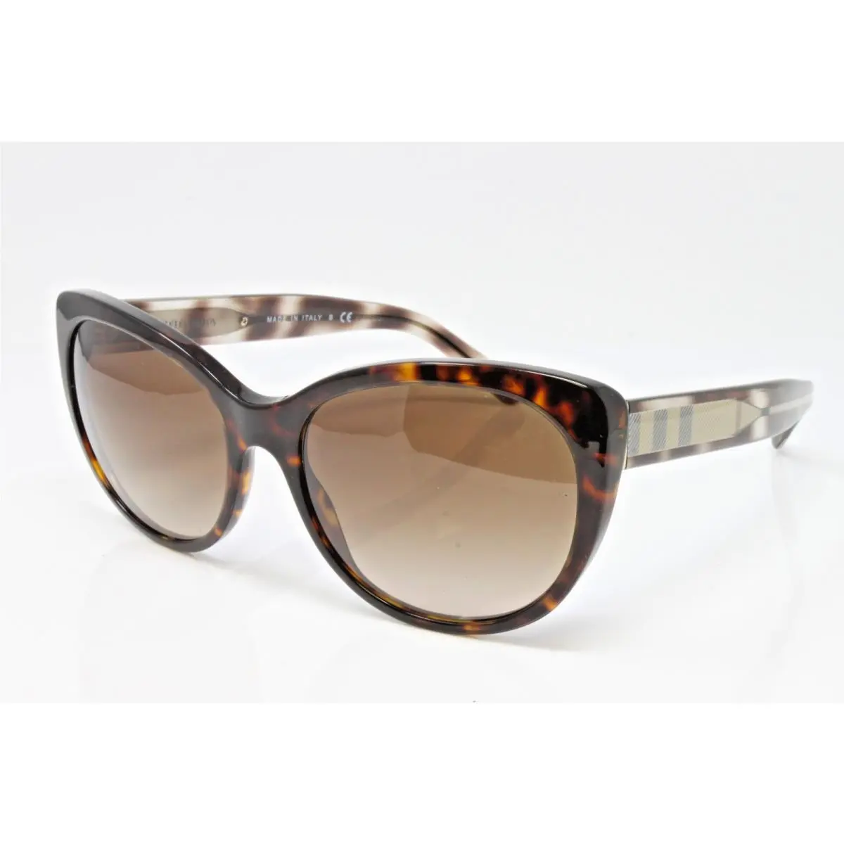 Burberry Women`s Sunglasses Dark Havana Nova Check 56mm Cat Eye BE4224-300213
