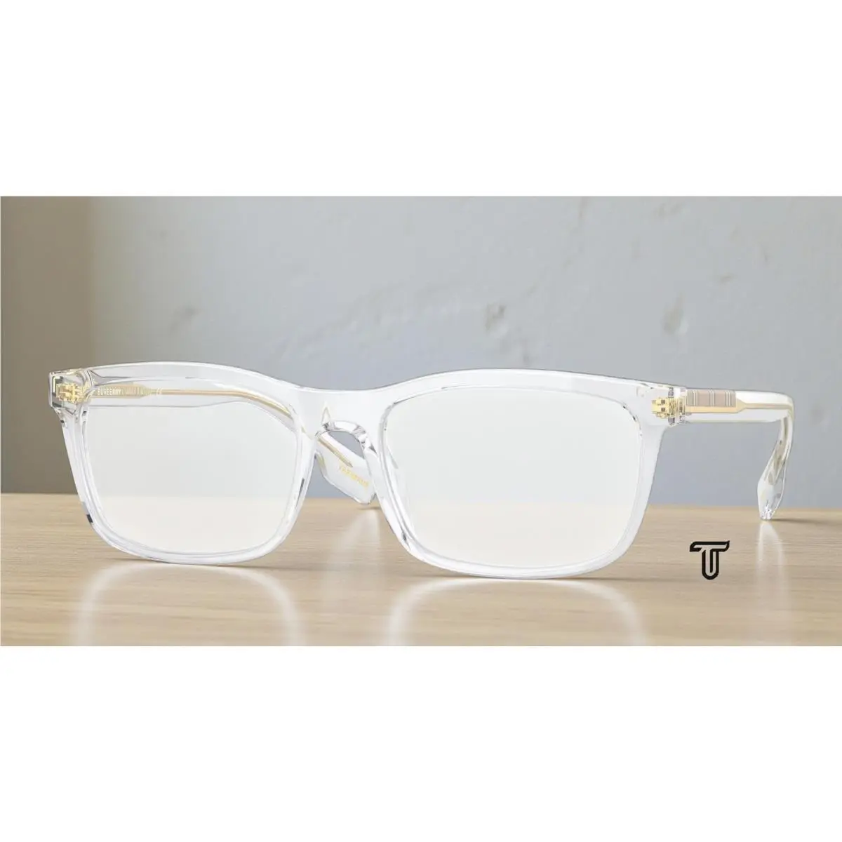 Burberry BE2334 3024 Elm Transparent Demo Lens 55 mm Men`s Eyeglasses
