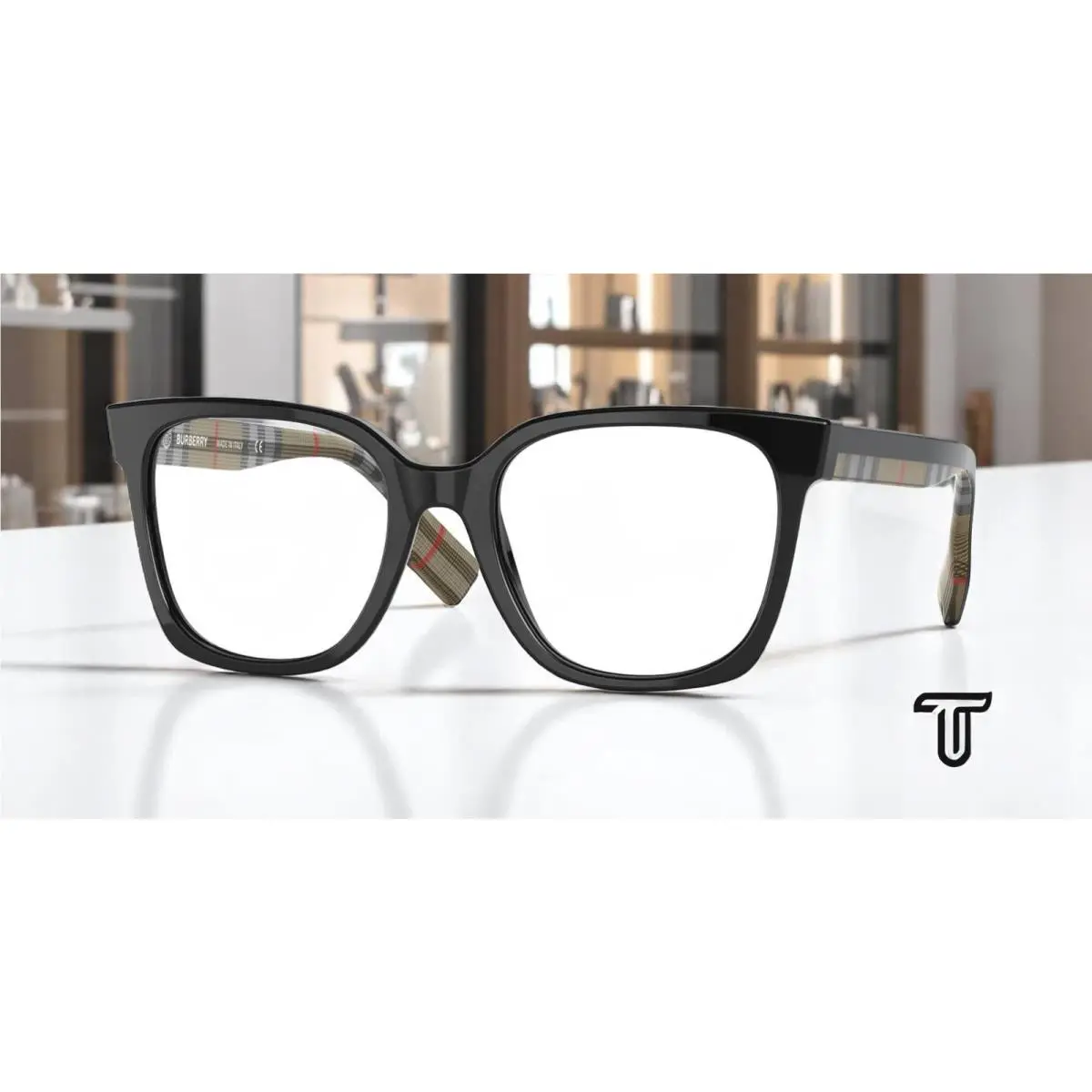 Burberry BE2347 3942 Evelyn Black Demo Lens 52 mm Women`s Eyeglasses