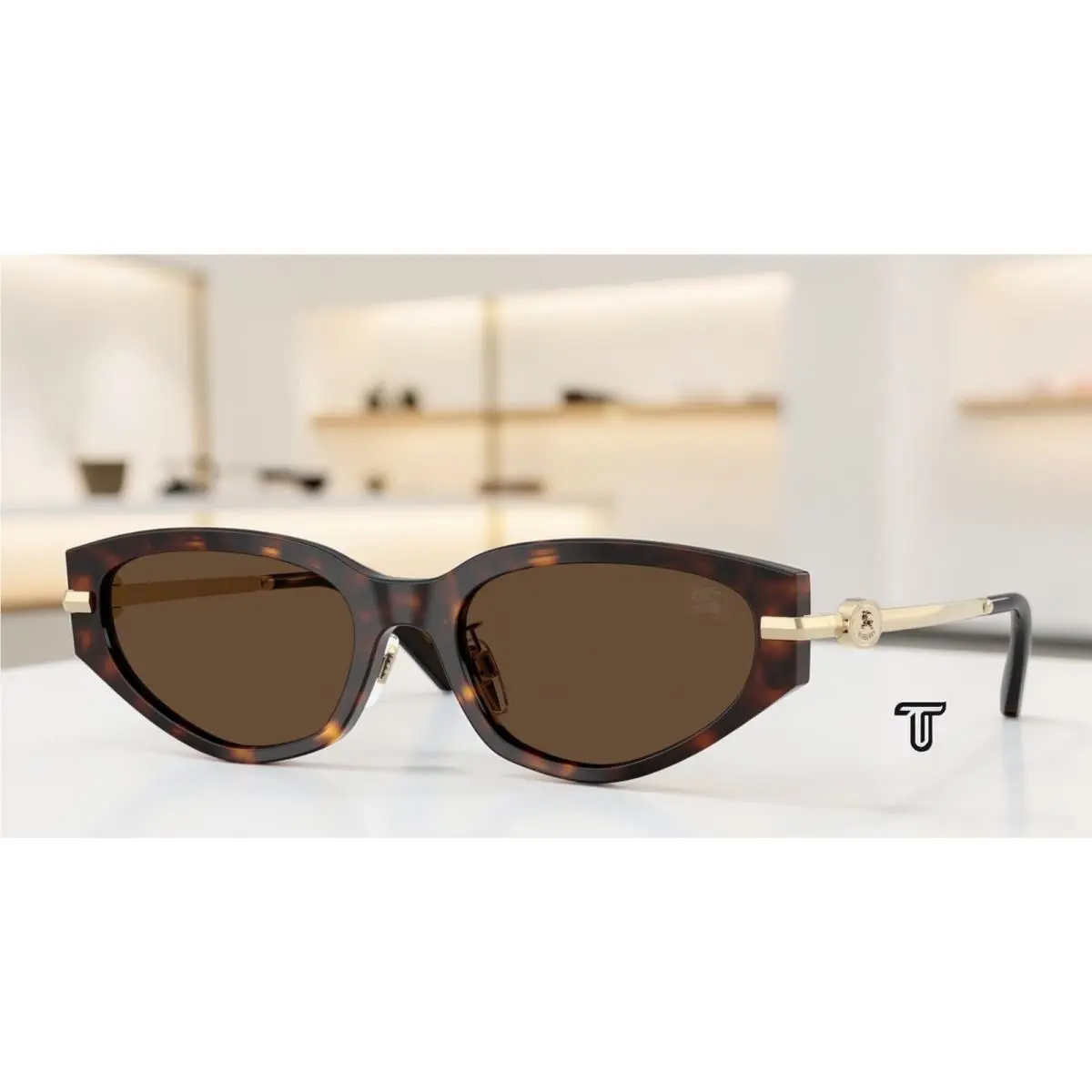 Burberry BE4493D 300273 Dark Havana Dark Brown 56 mm Women`s Sunglasses