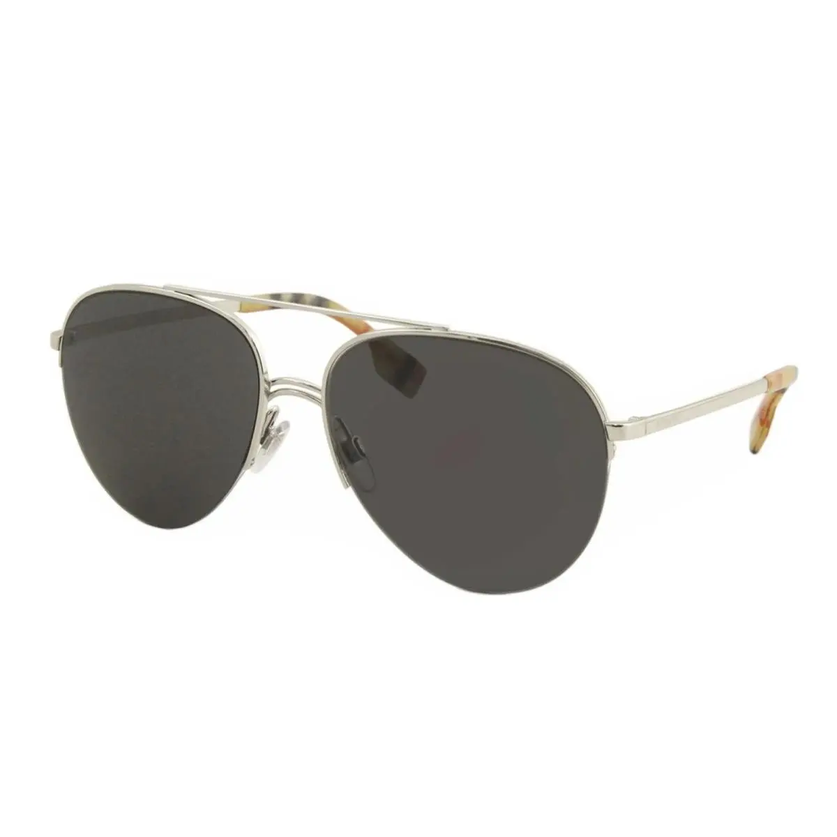 Burberry BE3113 130487 Pilot Sunglasses Silver Frame Grey Lens 59mm Women