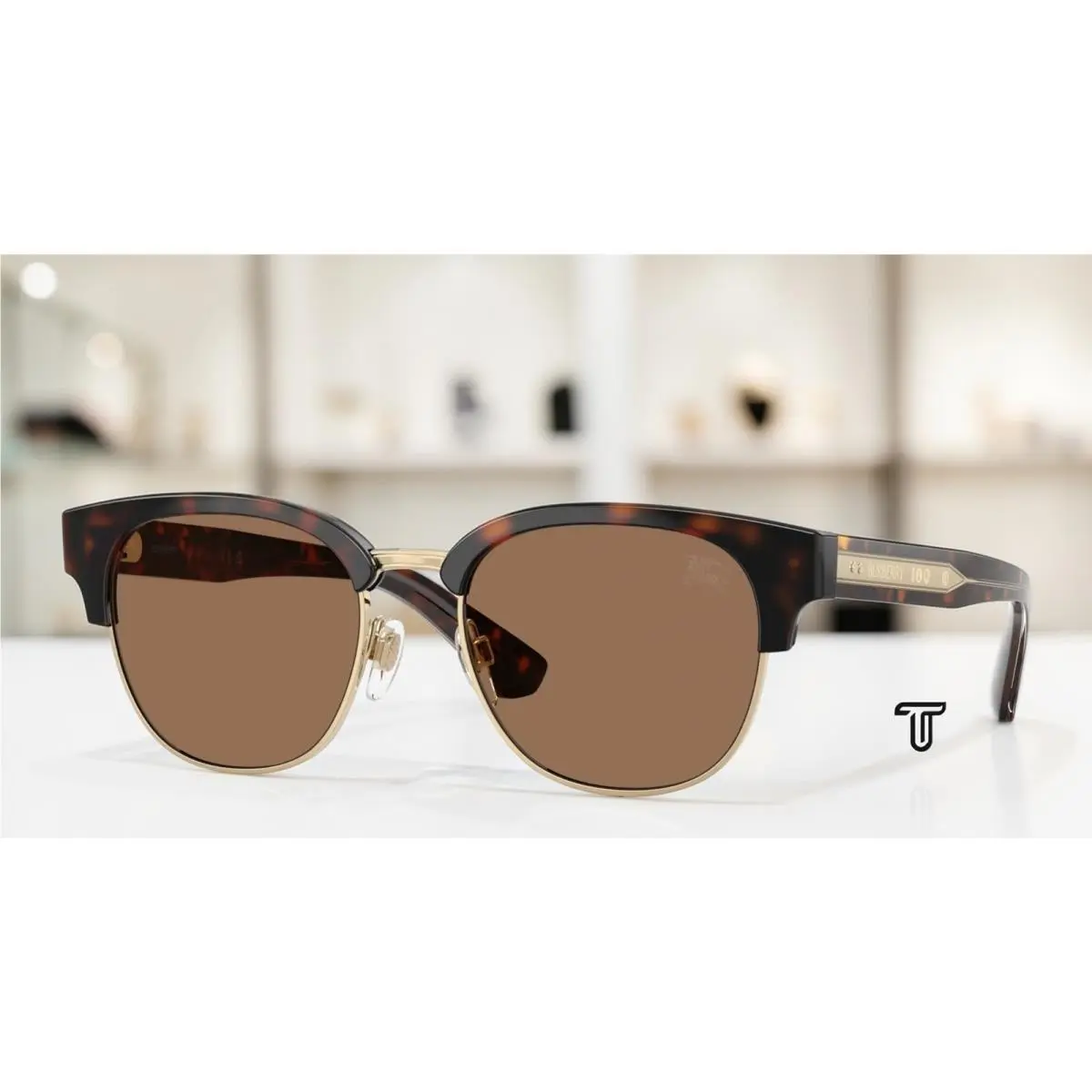Burberry BE4485 420573 Dark Havana Dark Brown 52 mm Men`s Sunglasses
