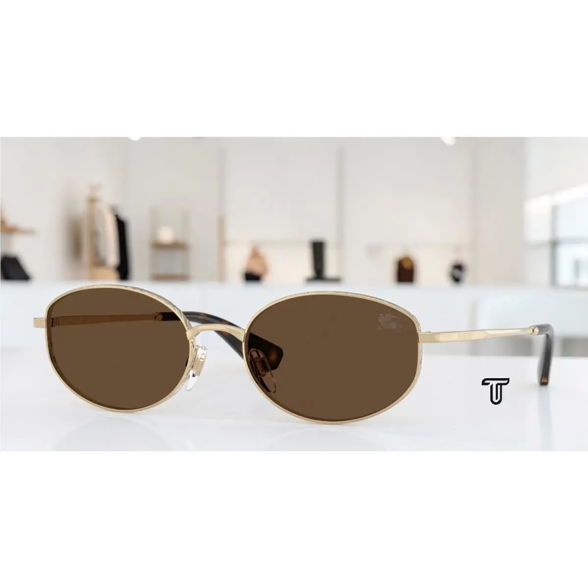 Burberry BE3169 110973 Light Gold Dark Brown 55 mm Women`s Sunglasses