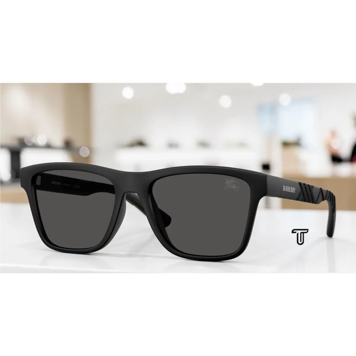 Burberry BE4482U 346487 Matte Black Dark Grey 55 mm Men`s Sunglasses