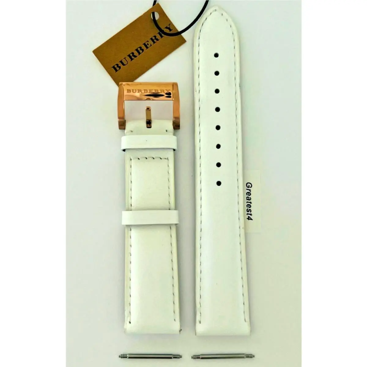 Burberry Replacement Strap For BU9012 White Strap with Buckle 20 mm