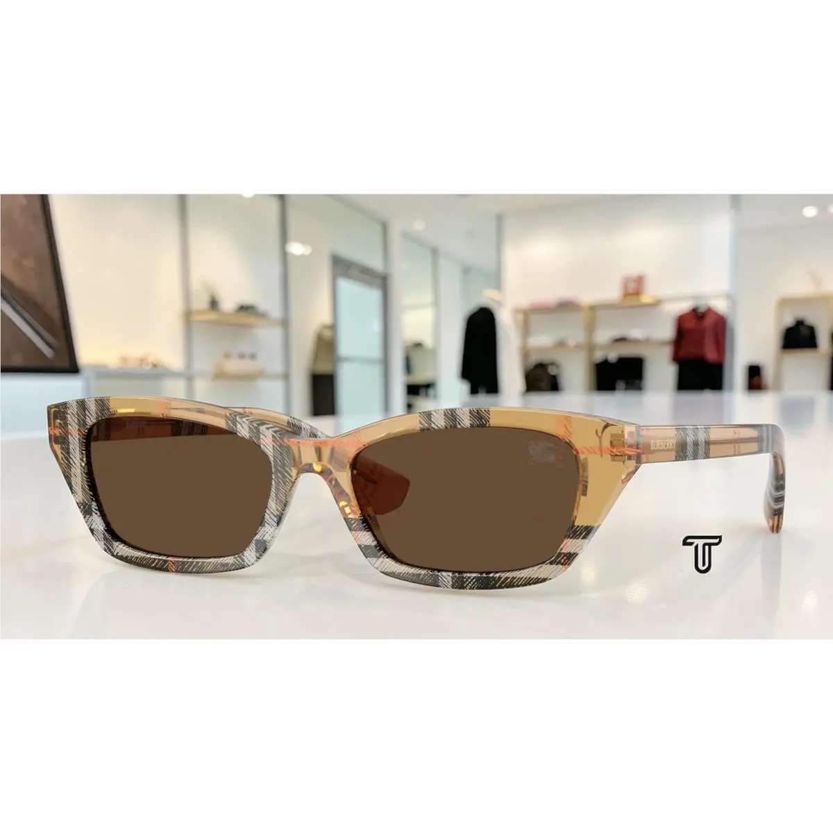 Burberry BE4488 416373 Check Sand Dark Brown 52 mm Women`s Sunglasses