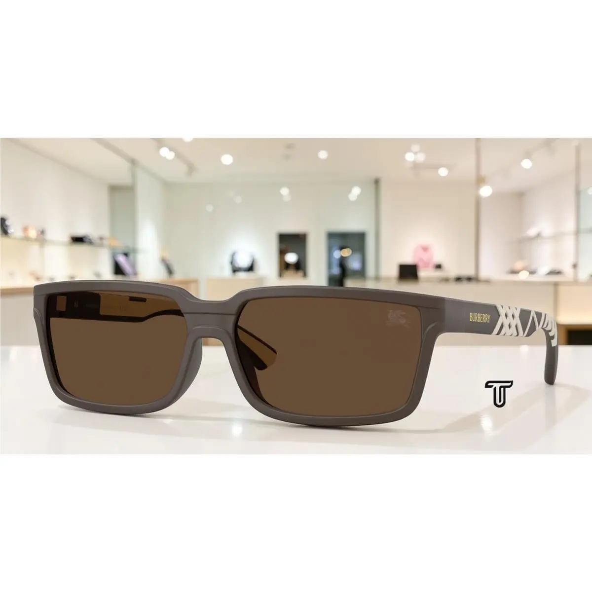 Burberry BE4495D 423473 Matte Brown Dark Brown 61 mm Men`s Sunglasses