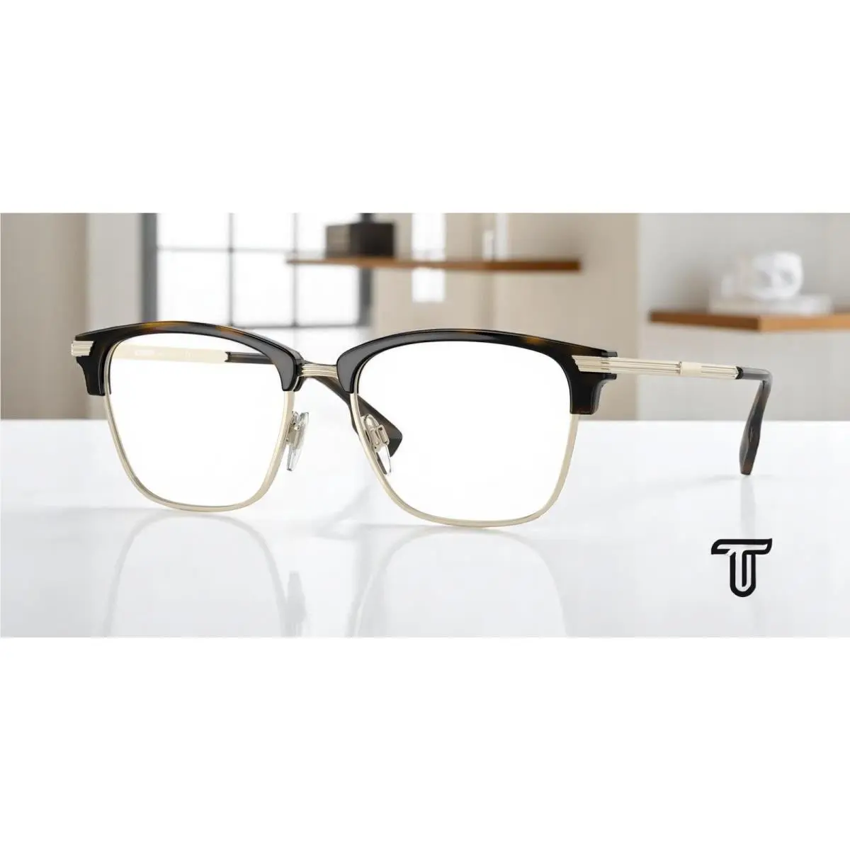 Burberry BE2359 3002 Pearce Dark Havana Demo Lens 53 mm Men`s Eyeglasses