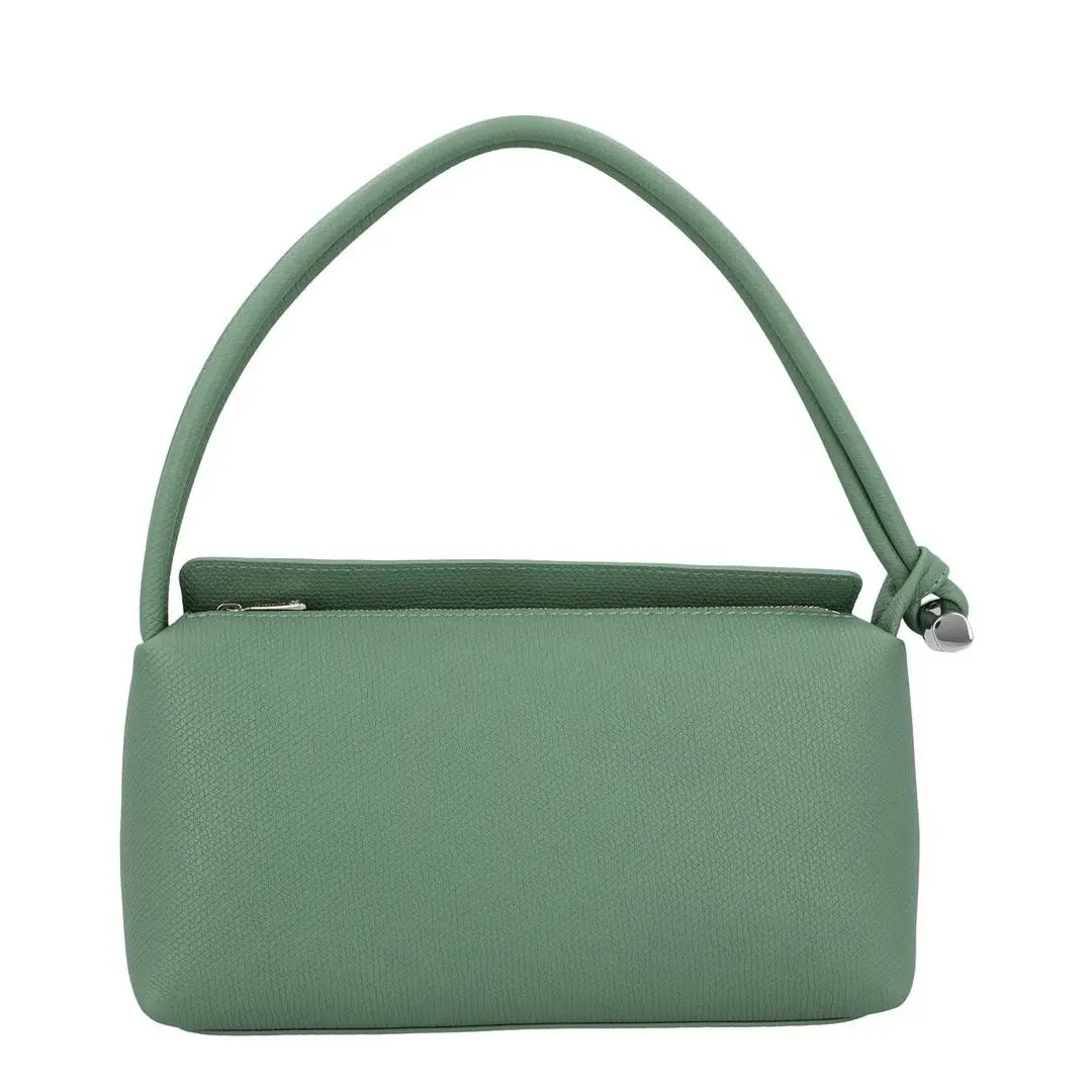 Le Roseau Medium Leather Shoulder Bag Women`s Green by Longchamp