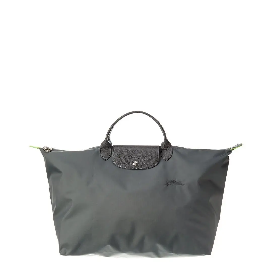 Longchamp Le Pliage Green Large Canvas Travel Bag Women`s Grey