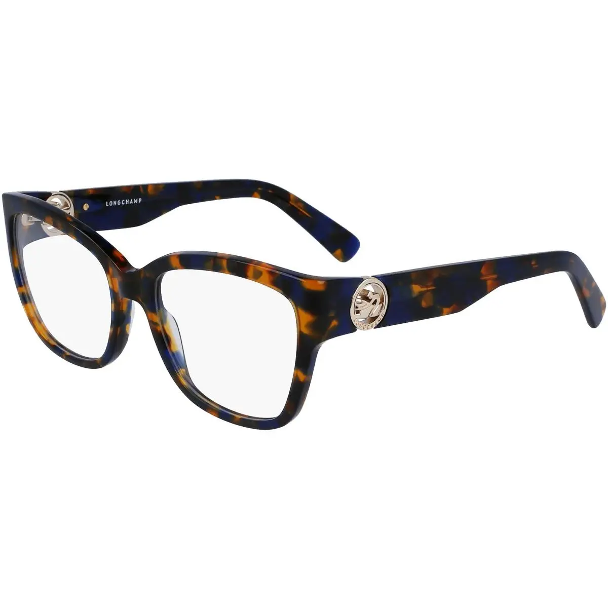 Longchamp Women`s Blue Havana Square Eyeglass Frames - LO2712 430 53