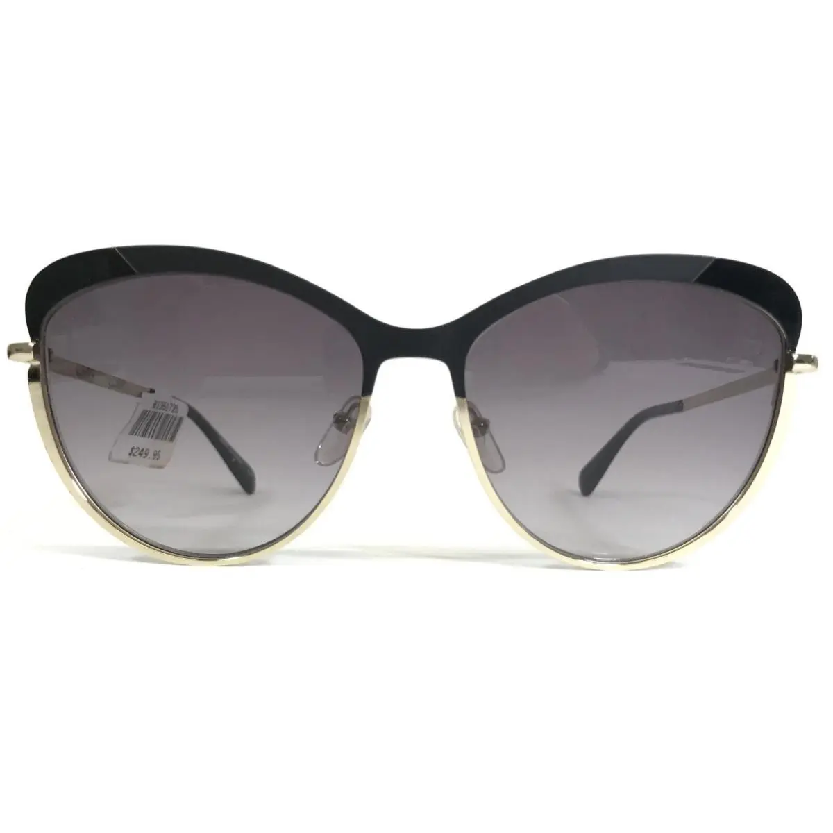 Longchamp Sunglasses LO120S 001 Black Gold Cat Eye Frames with Purple Lenses
