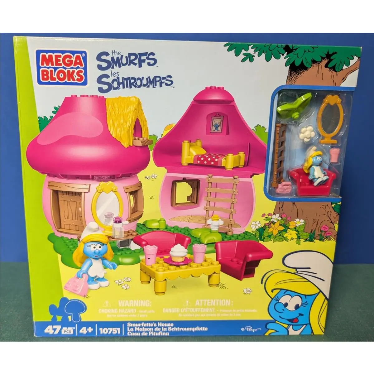 2012 Mega Bloks The Smurfs Set Smurfette’s House – Nrfb - - 47 Pieces