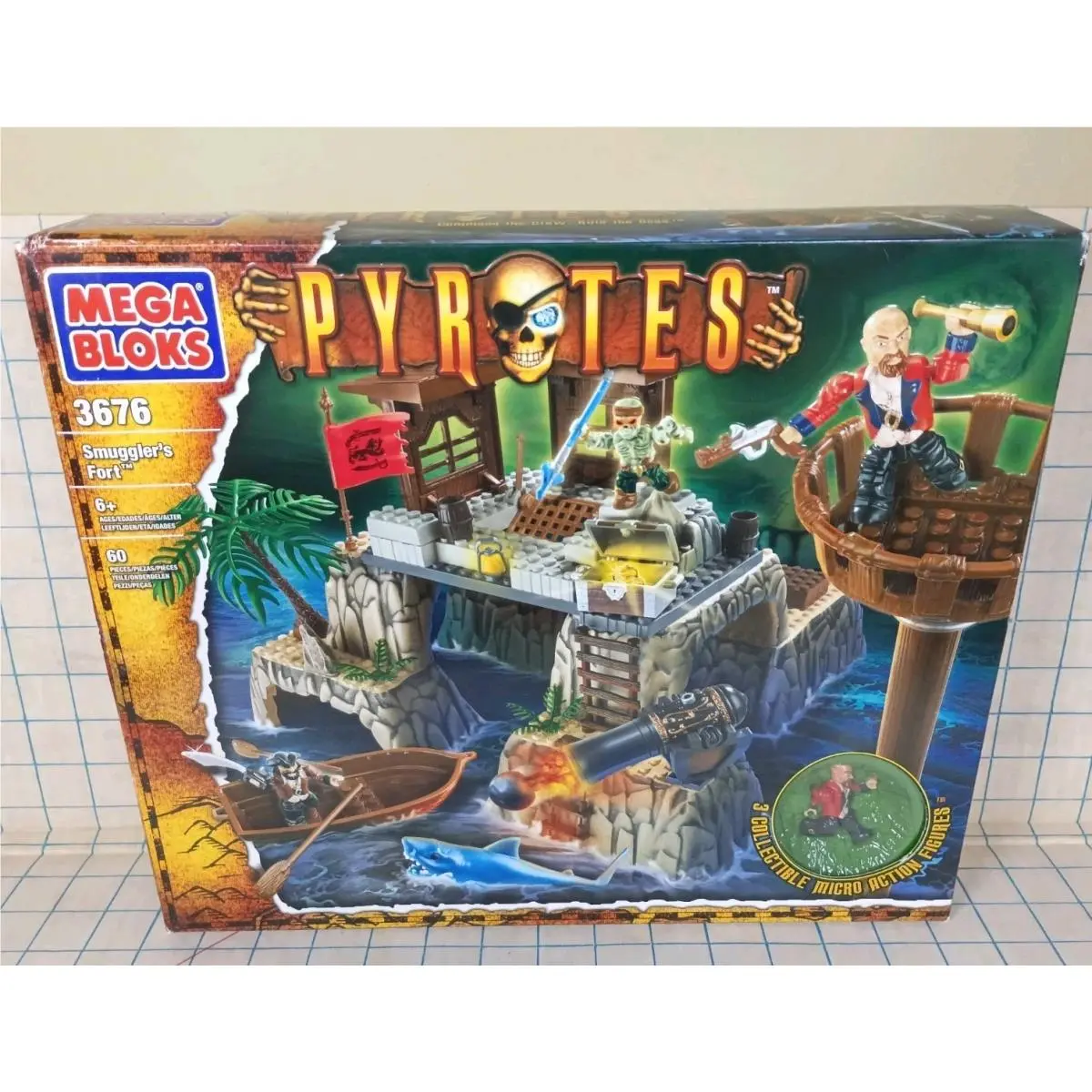 Mega Bloks Lego Blocks Box Set 3676 Pyrates Pirates Smuggler`s Fort