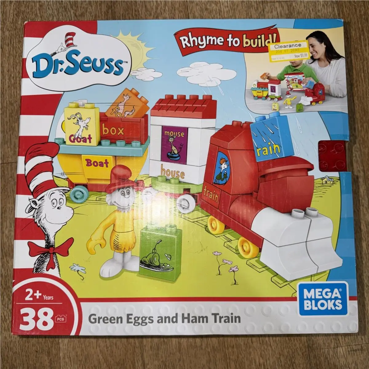 Dr. Seuss Mega Bloks Blocks Green Eggs Ham Train Building Construction Set