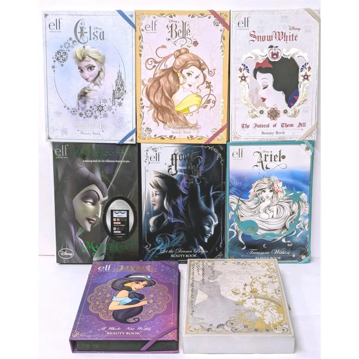 Elf E.l.f. Disney Beauty Book Makeup Eyeshadow Lot Ariel Jasmine Snow White