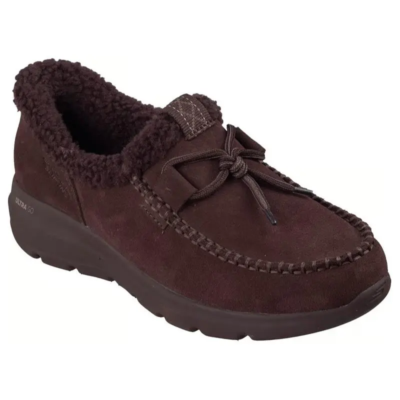 Womens Skechers Slip Ins Glacial Ultra Millie Chocolate Suede Shoes