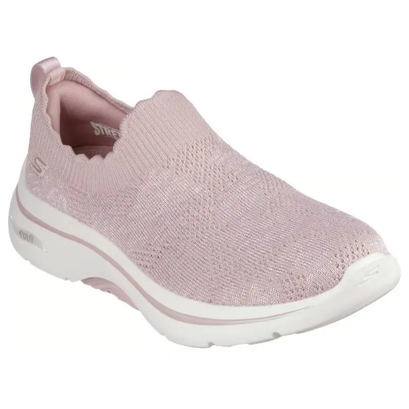 Womens Skechers GO Walk Arch Fit 2.0 Rosa Linda Mauve Knit Shoes