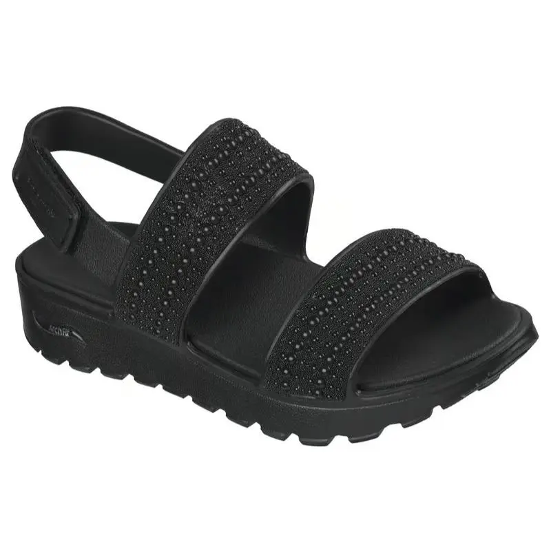 Womens Skechers Foamies Arch Fit Footsteps Pearl Black Eva Sandals - Black