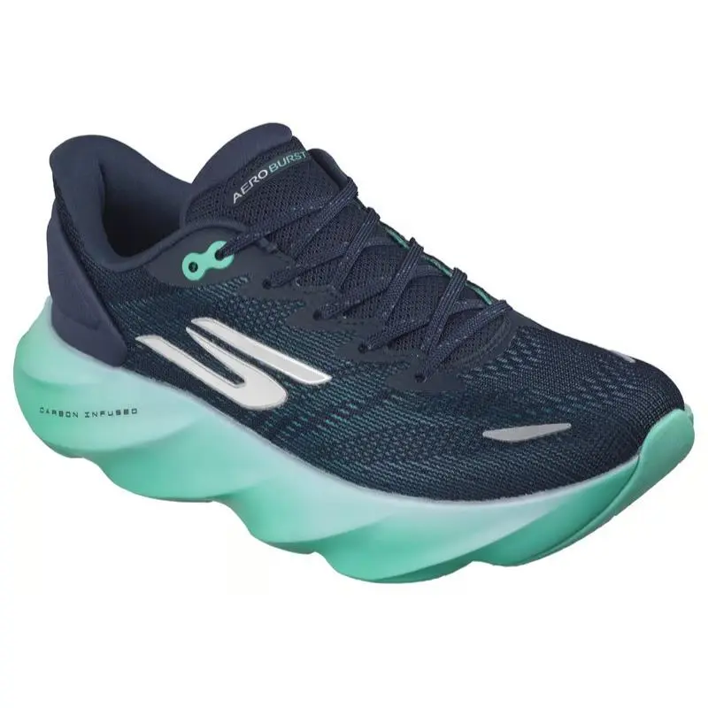 Womens Skechers Aero Burst Navy Aqua Mesh Shoes