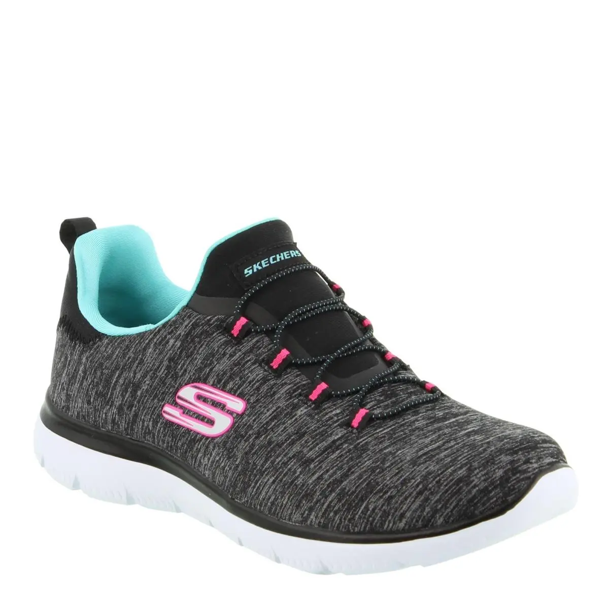 Women`s Skechers Summits - Quick Getaway Sneaker 12983-BKLB Black Synthetic